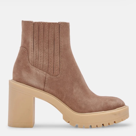 (New) Dolce Vita Caster H2O Waterproof Platform Bootie Mushroom Suede Size 11 - Picture 1 of 5
